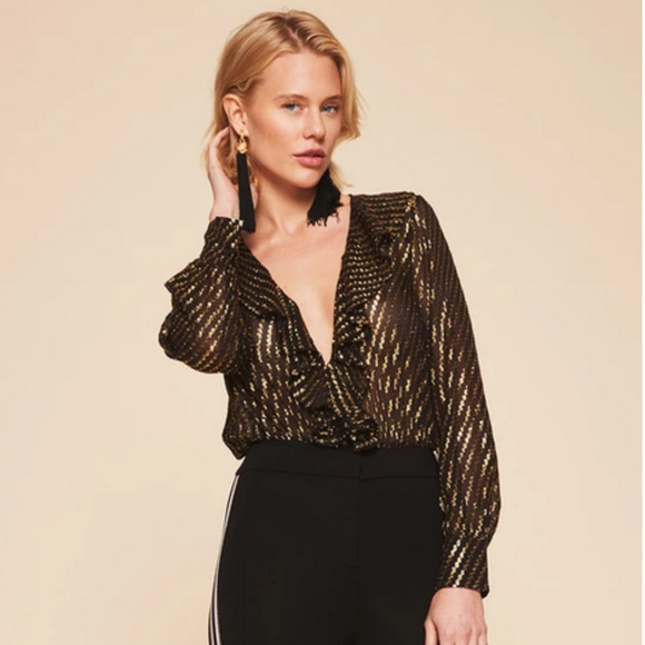 LPA Tops - LPA | Bodysuit 671 in Gold Dot